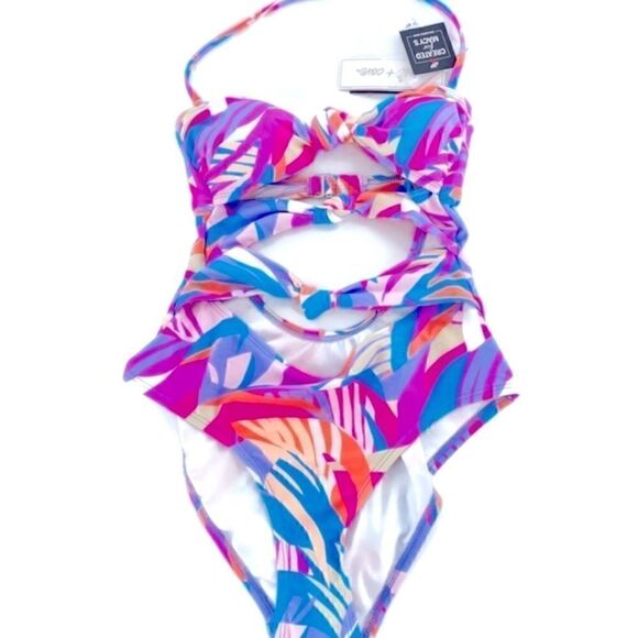 Salt + Cove Juniors' Tropical Breeze
Knotted One-Piece Swimsuit,swimwear Multi M - Picture 8 of 12